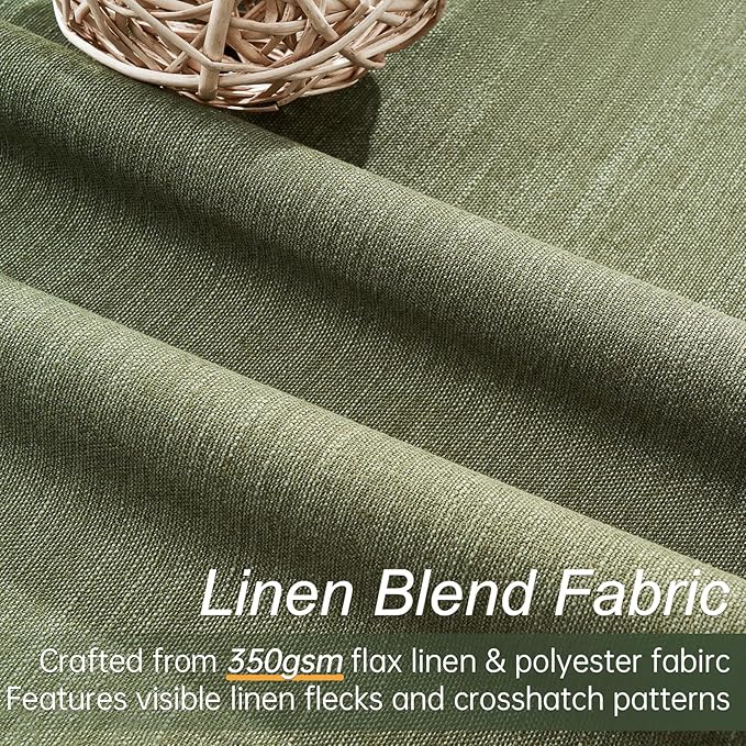 Topfinel Dark Olive Green Blackout Curtains 96 Inch Long 2 Panels Set with Hook,Back Tab Pinch Pleated Drapes for Track System,Darkening Modern Window Curtains for Bedroom,- Loden/Olive Forest 52x96
