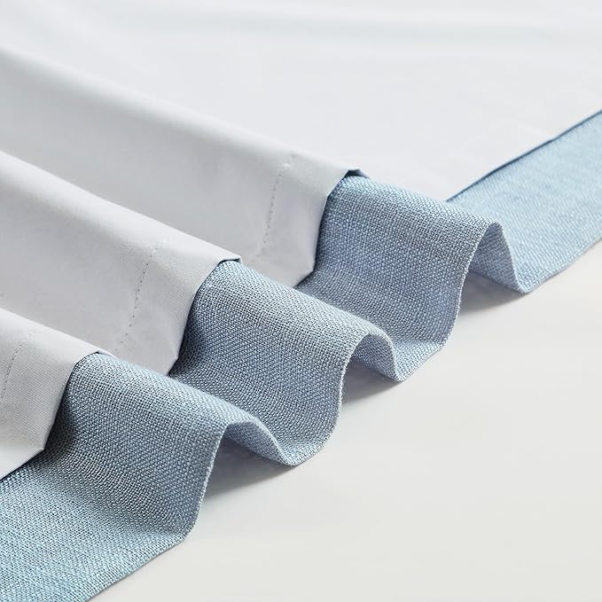 WEST LAKE Dusty Blue Bailey French Pleated Blackout Curtains with Liner 90 Inches Long,Modern Room Darkening Drapes for Bedroom Living Room Patio,Energy Efficient Window Treatment,60" Wx90 L,1 Panel