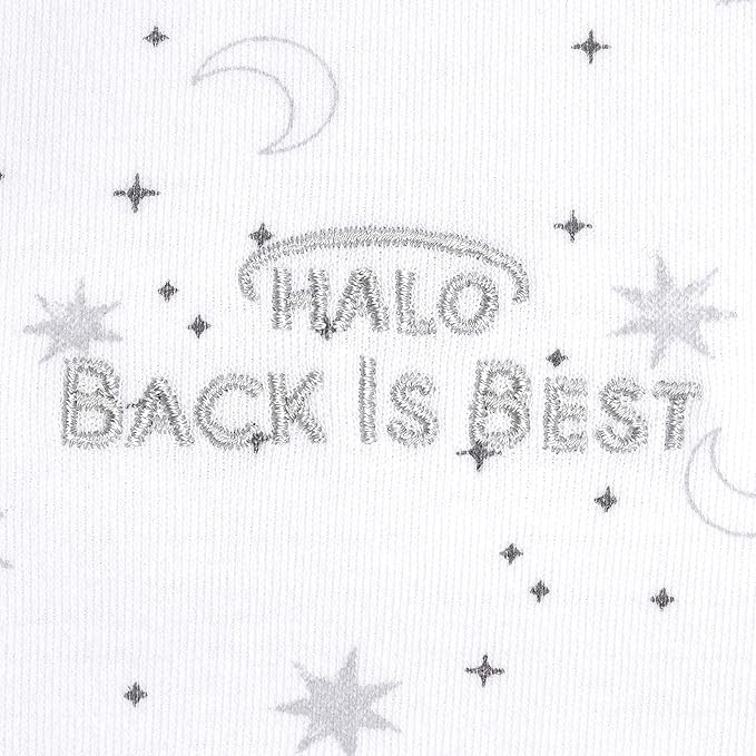 HALO SleepSack, 100% Cotton Wearable Blanket, Swaddle Transition Sleeping Bag, TOG 0.5, Midnight Moons-grey, Medium, 6-12 Months