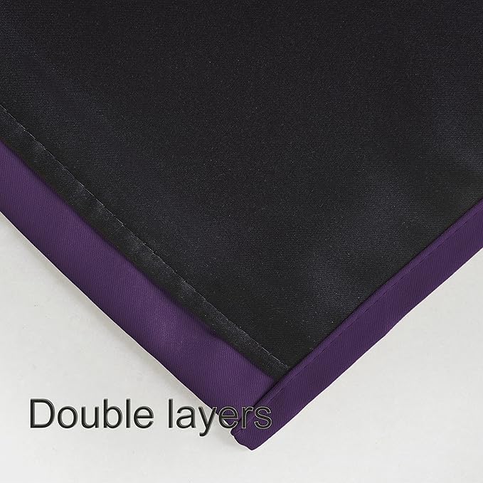 LEMOMO Purple Thermal Blackout Curtains/40 x 72 Inch/Set of 2 Panels Room Darkening Curtains for Bedroom and Living Room