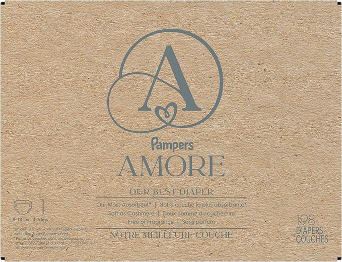 Pampers Amore, Size 1 (8-14 lbs), 198 Count, Our Best Diaper