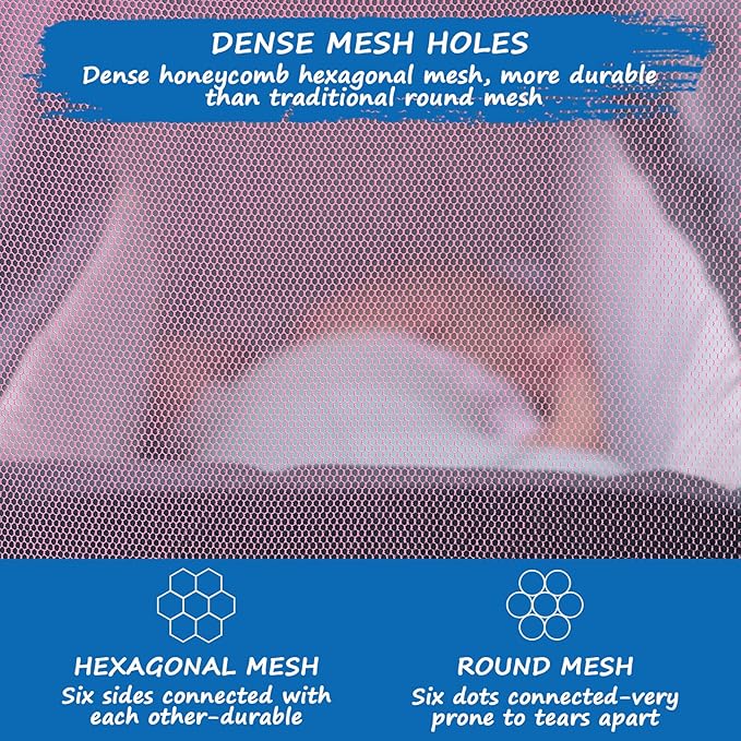 Mosquito Net for Stroller Baby Mosquito Net for Strollers, Playards, Pack N Plays and Portable Mini Crib, Baby Insect Netting, Pink