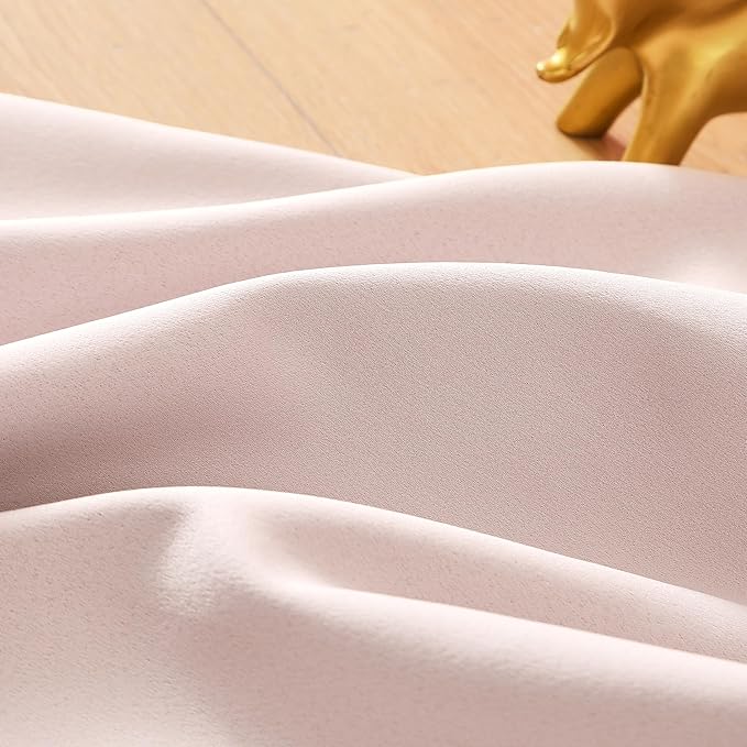 Treatmentex Pompom Blackout Curtains for Bedroom Pink Girls 90 inch Energy Efficient Thermal Insulated Living Room Darkening Curtain Panels for Kitchen Nursery Room 52" w x2 Panels Rod Pocket