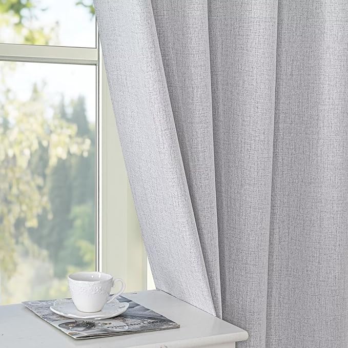 100% Blackout Curtains for Bedroom Room, Custom Curtains Blackout Thermal Insulated 1 Panel, Grommet Light Blocking Drapes for Bedroom Windows Luxury Decor(Custom Size,Off-White