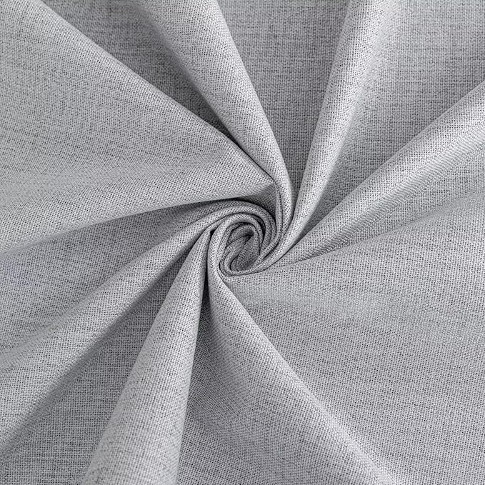 100% Blackout Curtains 108 inch Length 2 Panels Faux Linen Long Drapes for Bedroom Living Room Black Out Room Darkening Curtain Thermal Insulated Back Tab Rod Pocket(W52 x L108, Greyish White)