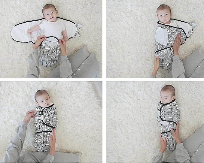 BaeBae Goods Swaddle Blanket, Adjustable Infant Baby Swaddling Wrap set of 4, Baby Swaddling Wrap Blankets for Boys and Girls made in very soft cotton