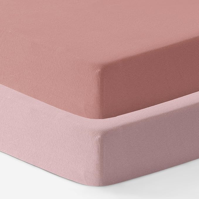 Dreamology 24x38 Mini Crib Sheets, 100% Cotton Crib Sheets for Boys,Girls,Crib Mattress Sheets,Pack and Play Sheets, Mini Crib Sheet Fitted | Rose,Dusty Pink