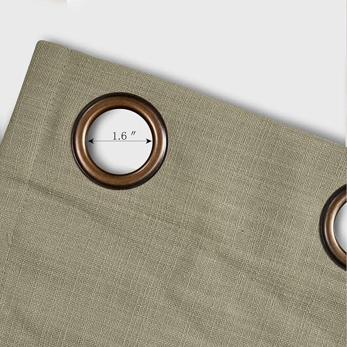 ChadMade 84W x 102L Inch Taupe Grey Linen Polyester Curtain Drapes with Blackout Lining, Room Darkening Antique Bronze Grommet Curtain for Sliding Glass Door Patio Door Living Room (1 Panel)