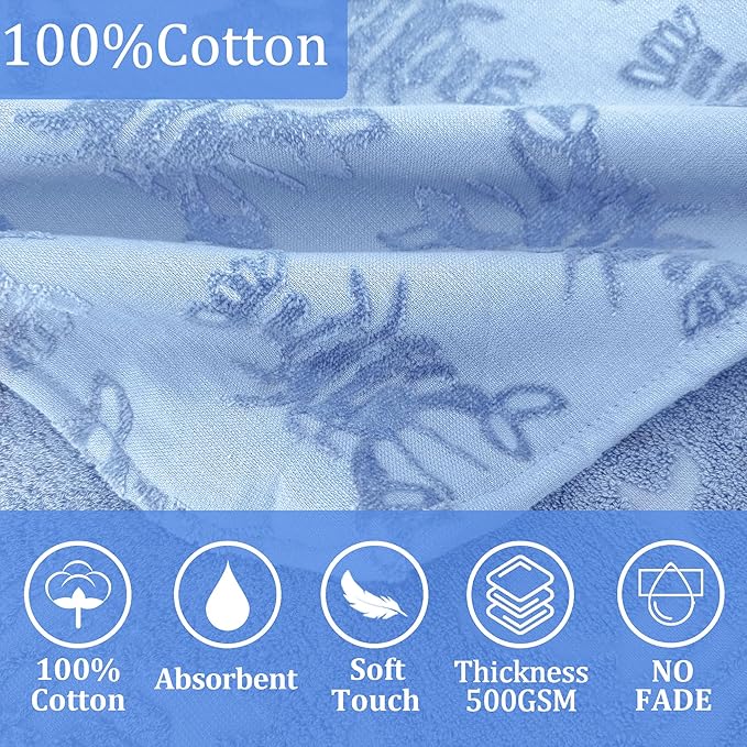 Toddler Bath Towels with Hood, Oversized (2-4Years,22"X22") Made from 100% Soft Cotton,Absorbent Hooded Poncho Towel for Baby Boy,Perfect for Pool | Swimming | Bath | Beach,Jacquard Blue Lobster