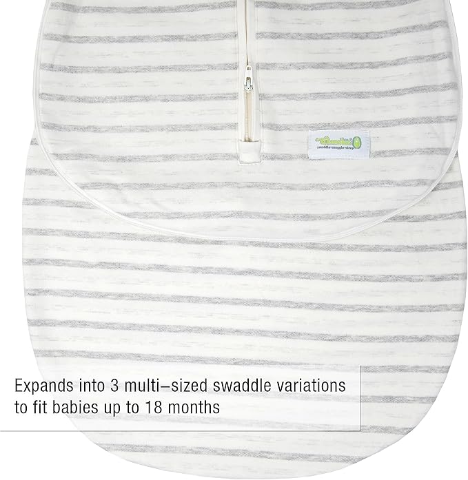 Woombie Grow with Me Baby Swaddle, Convertible Swaddle Fits Babies 0-9 Months, Expands to Wearable Blanket for Babies up to 18 Months, Twilight Stripes