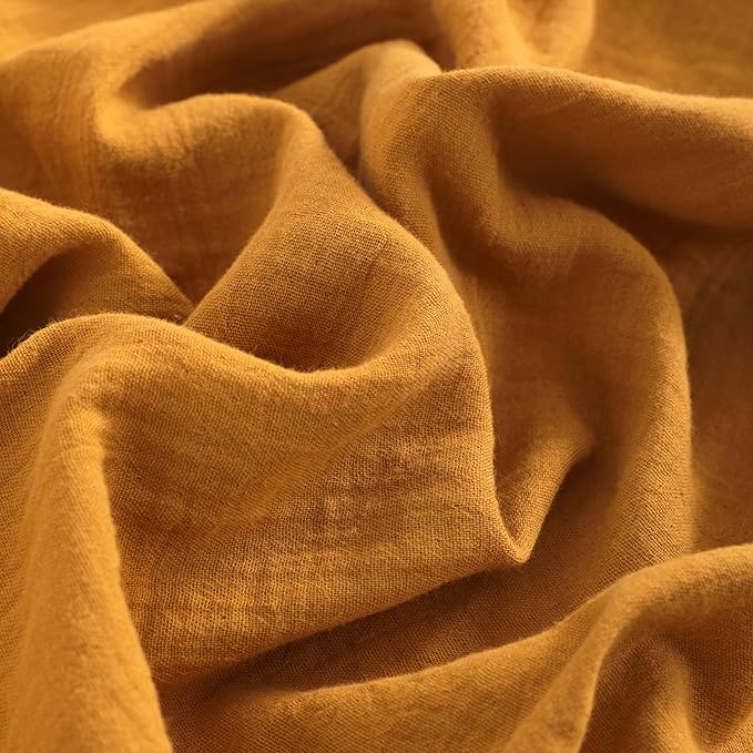 NTBAY 2 Pack Muslin Cotton Crib Sheets, Soft and Breathable Double Layer 28x52 Baby Crib Sheets for Standard Crib and Toddler Mattresses, Boys, Girls, Unisex, Golden Brown, 28x52 Inches