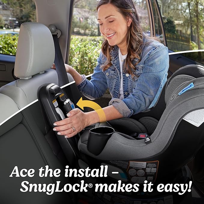 Graco EasyTurn 360 2-in-1 Convertible Car Seat, 360 Degree Rotating Infant to Toddler Rotating Car Seat, 2 Modes Forward and Rear Facing, Slim Design, Cyran