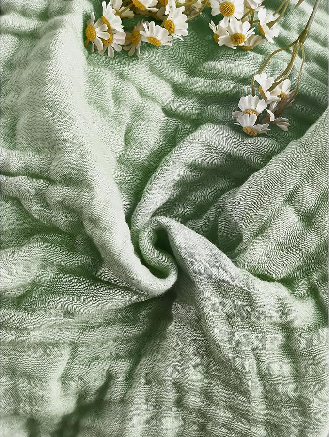 Pack of 2 Ultra Soft Cotton Muslin Baby Blanket Breathable Muslin Swaddle Blankets for Babies and Toddlers Boys Girls Newborn 43"X43" (Christmas Tree and Green)