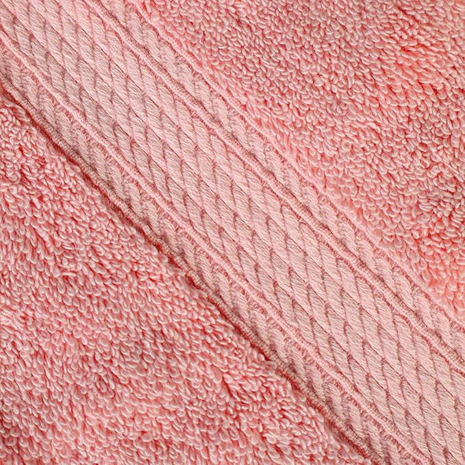 Superior Egyptian Cotton Pile Bath Towel Set of 4, Ultra Soft Luxury Towels, Thick Plush Essentials, Absorbent Heavyweight, Guest Bath, Hotel, Spa, Home Bathroom, Shower Basics, Tea Rose