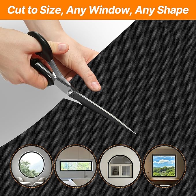 100% Blackout Portable Window Cover - Adhesive Thermal Blackout Blinds, No-Drill Window Guard for Temporary Use, 118" x 58" Darkening Shades Suitable for Home, Dorm, RV & Skylight