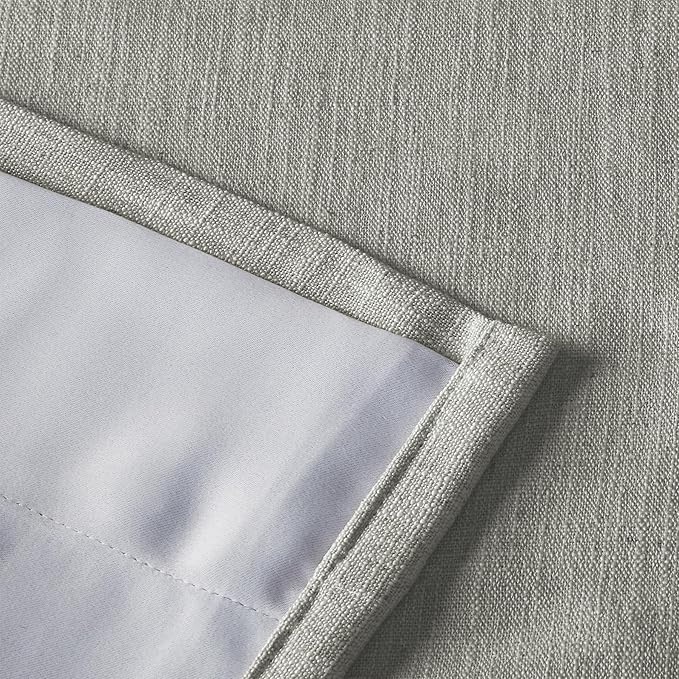 ChadMade Extra Wide Grommet Blackout Curtain 96 Inches Long Room Darkening Linen Drapery for Girls Boys Room Kids Room 120Wx96L, 1 Panel, Pure, Tallis Collection