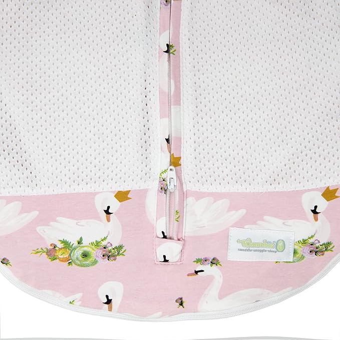 Woombie Grow with Me Air Baby Swaddling Blanket, Convertible Swaddle Fits Babies 0-9 Months, Expands to Wearable Blanket for Babies up to 18 Months, Princess Swan