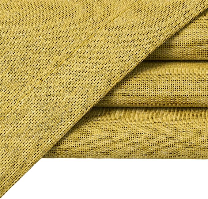 Gold 100% Blackout Linen Textured Curtains for Living Room, Bedroom, Light Weight Curtains with Grommets Top, Full Blackout Curtains Privacy Protection, Gold, 52" W x 72" L, 2 Panels