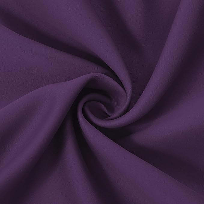 LEMOMO 100% Blackout Curtains 52 x 72 Inch Purple Curtains 2 Panels Darkening Thermal Insulated Bedroom Curtains
