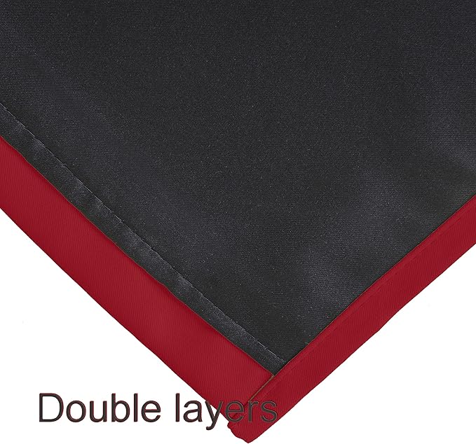 LEMOMO Bright Red Thermal 100% Blackout Curtains/52 x 95 Inch/Set of 2 Panels Room Darkening Curtains for Bedroom and Living Room