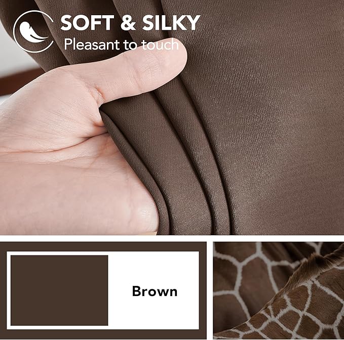 Deconovo Blackout Curtains, Thermal Insulated, W52 x L95 2 Panels, Back Tab, Machine Washable, Room-Darkening Drapes for Bedroom/Living Room Brown