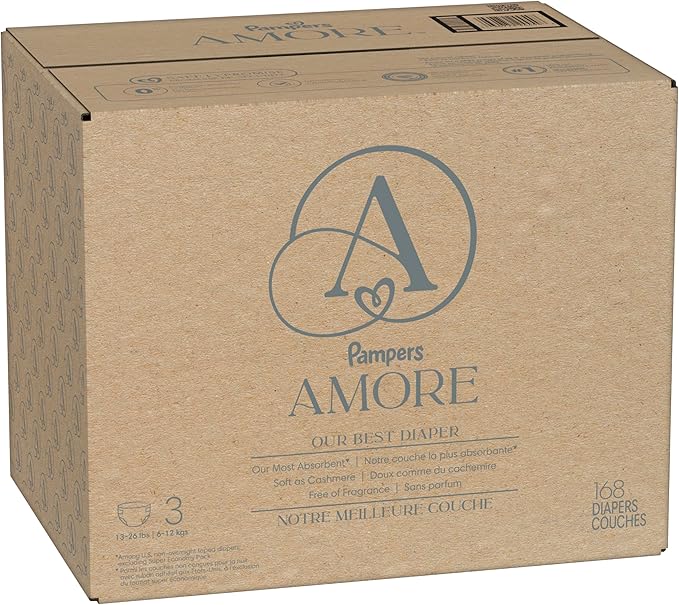 Pampers Amore, Size 3 (13-26 lbs), 168 Count, Our Best Diaper