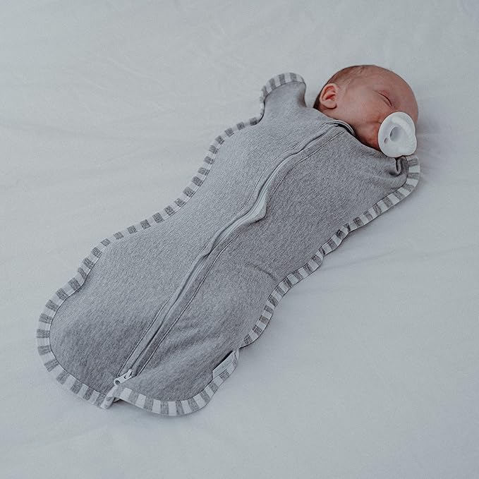 Comfy Cubs Swaddle Blanket Baby Girl Boy Easy Zipper Wrap 2 Pack Newborn Infant Sleep Sack (Large 3-6 Months, Grey)