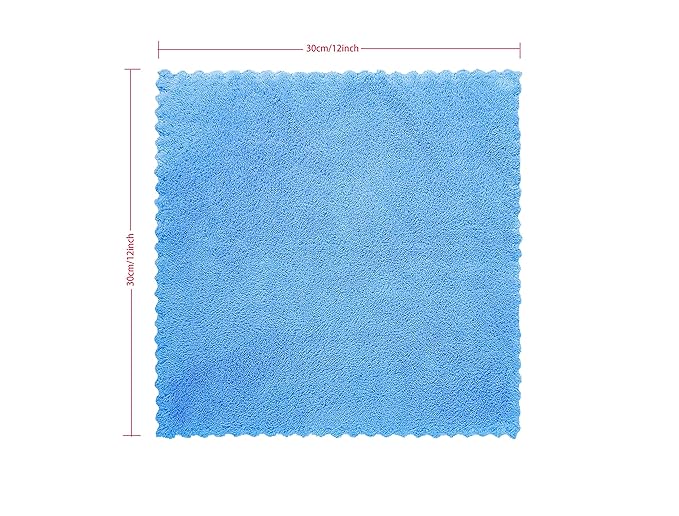 Kyapoo Baby Washcloths 12 Pack 12x12 Inches Microfiber Coral Fleece Extra Absorbent and Soft for Newborns, Infants and Toddlers-Blue