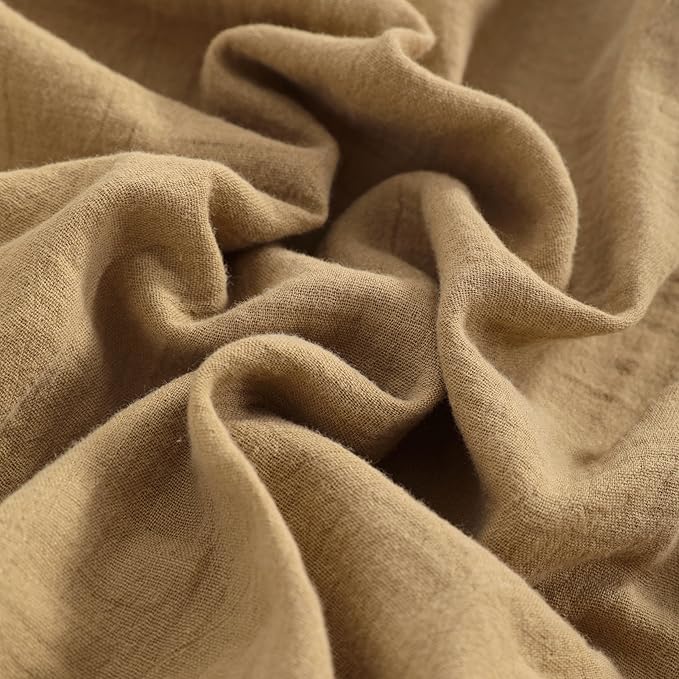 NTBAY 2 Pack Muslin Cotton Crib Sheets, Soft and Breathable Double Layer 28x52 Baby Crib Sheets for Standard Crib and Toddler Mattresses, Boys, Girls, Unisex, Brown, 28x52 Inches