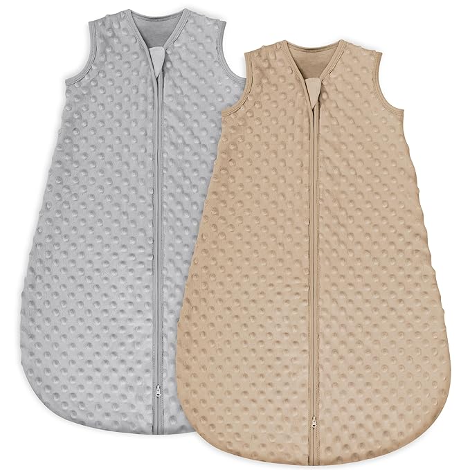 Yoofoss Fleece Baby Sleep Sack 6-12 Months with Plush Dots, TOG 1.5 Baby Wearable Blanket with 2-Way Zipper, Cotton Toddler Sleep Sack Fleece