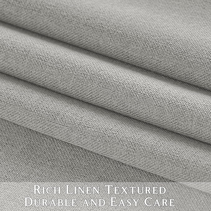 ChrisDowa 100% Blackout Light Grey Solid Curtains 45 Inches Long 2 Panels for Bedroom Living Room,Farmhouse Room Darkening Thermal Insulated Soundproof Grommet Top Window Treatment Drapes,52x45