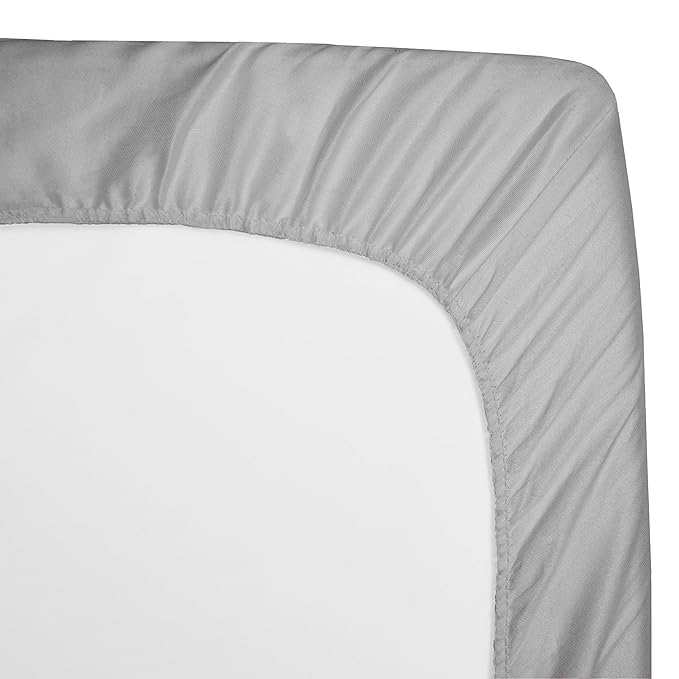 American Baby Company 2 Pack Fitted Crib Sheets 52" x 28" - Ultra Soft Microfiber Crib and Toddler Bed Sheets, Gray/Pink, Neutral for Boys & Girls