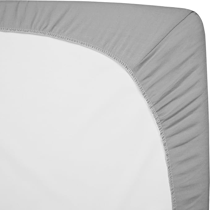 American Baby Company 100% Natural Cotton Fitted Cradle/Bassinet Sheet 36" x 18" - Soft, Breathable & Hypoallergenic Bed Sheet, Gray, Neutral for Boys & Girls