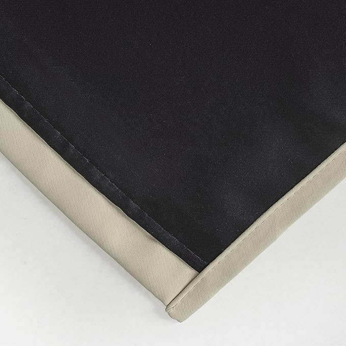LEMOMO 100% Blackout Curtains 40 x 84 Inch/Light Beige Curtains 2 Panels with Black Lining Room Darkening Thermal Insulated Bedroom Curtains
