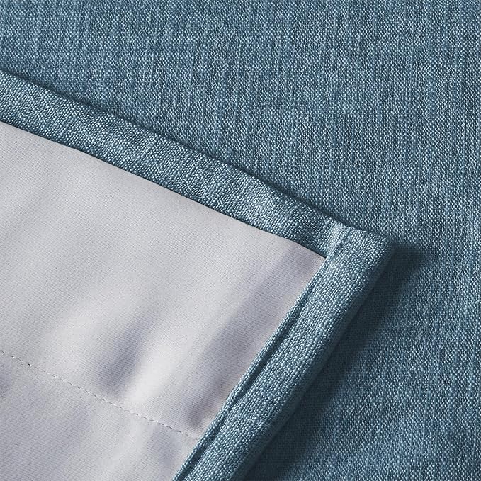 ChadMade Extra Long Blackout Curtain 102 Inch Length with Grommet Header Drape for Single Door Window Living Room 120Wx102L, 1 Panel, Aegean Blue, Tallis Collection