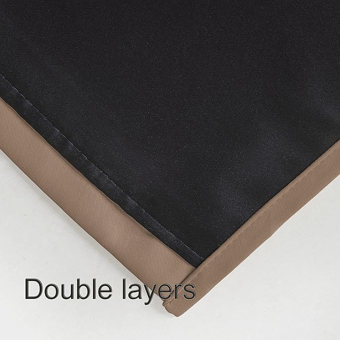 LEMOMO 100% Blackout Curtains 52 x 95 Inch/Cappuccino Curtains 2 Panels with Black Lining Room Darkening Thermal Insulated Bedroom Curtains