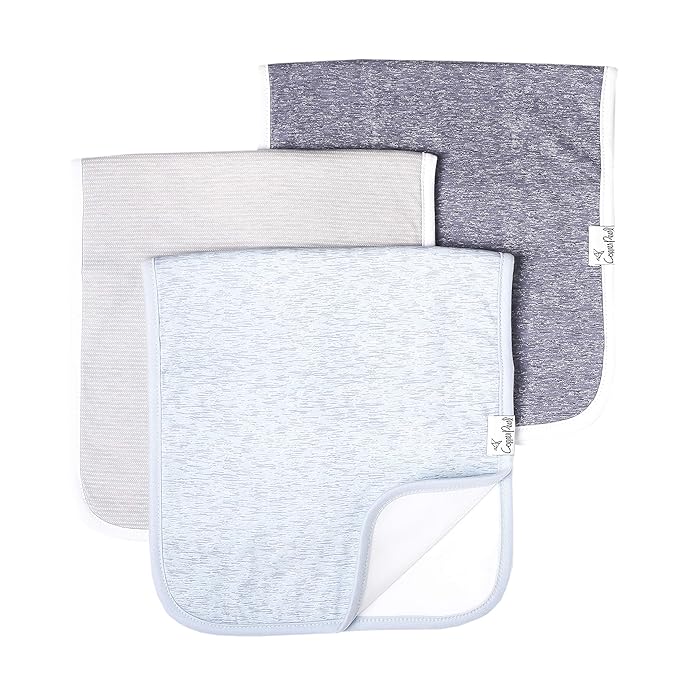 Copper Pearl Premium Baby Burp Cloths - 3-Pack Large Cotton Burp Cloths, Extra Soft Spit Up Rags with 3 Absorbent Layers, Perfect for Baby Boy and Baby Girl Gifts (21" x 10" Size, Lennon Set)