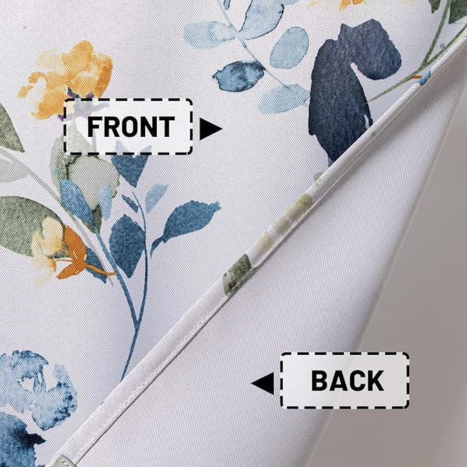 MYSKY HOME 2 Pack Blackout Window Valance, 18 Inches Long Kitchen Window Curtains Over Sink Rod Pocket Pattern Valance for Bathroom Bedroom Living Room, Yellow & Grey