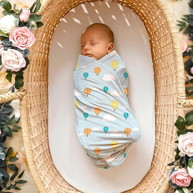 Muslin Swaddle Blankets, Soft Breathable Cozy Baby Blankets for Newborn Boys and Girls, 47” X 47“, 2 Pack Receiving Swaddles, 70% Viscose from Bamboo 30% Cotton (Little Explorers)