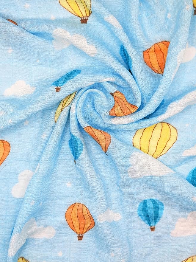 Muslin Swaddle Blankets, Soft Breathable Cozy Baby Blankets for Newborn Boys and Girls, 47” X 47“, 2 Pack Receiving Swaddles, 70% Viscose from Bamboo 30% Cotton (Little Explorers)