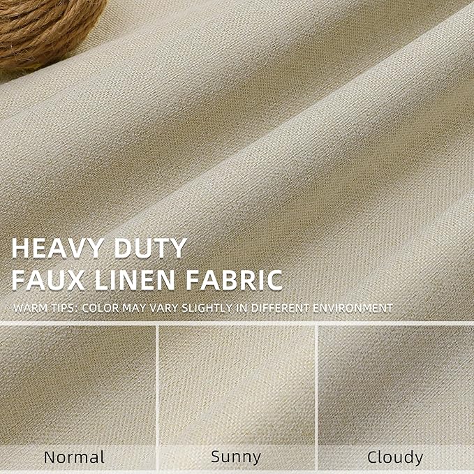 ChrisDowa 100% Blackout Tan Solid Curtains 45 Inches Long 2 Panels for Bedroom Living Room,Farmhouse Room Darkening Thermal Insulated Soundproof Grommet Top Window Treatment Drapes,52x45
