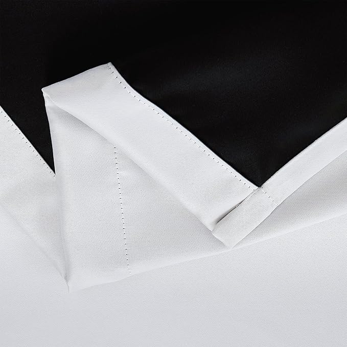 FMFUNCTEX 100% Blackout Curtain Panels 84inch Long White Completely Blackout Window Drapes for Bedroom Living Room Thermal Insulate Energy Efficient Curtains for Guest Room, Grommet Top (Pure White)