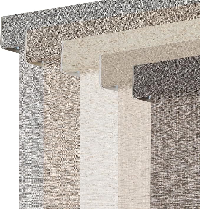 Persilux Light Filtering Roller Shades for Indoor Window Blinds,Cordless,Linen Fabric,Thermal Insulated Fabric UV Protection Shades for Home,Office,Bedroom,Door,Light Filtering-Stone Grey,Custom Size