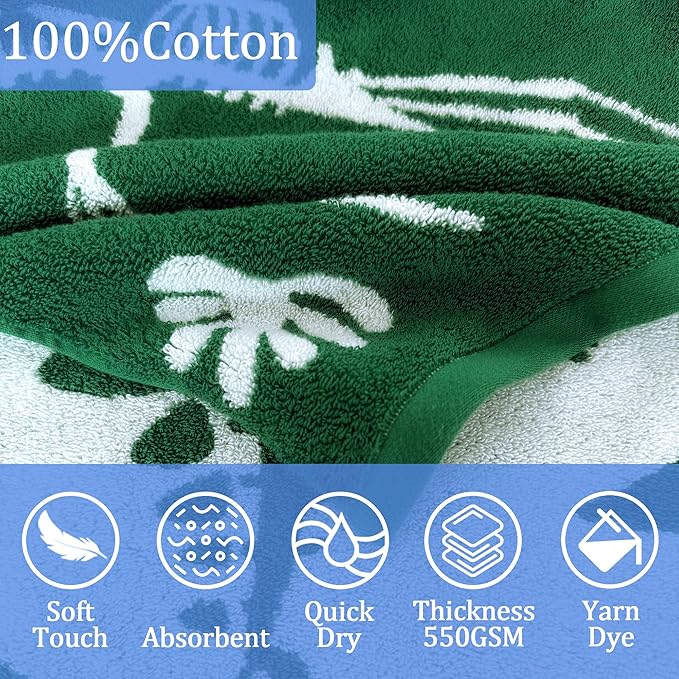 VOOVA & MOVAS Dinosaur Hooded Poncho Towels for Kids (4-8Years,28"x28"),Soft Cotton Thick Absorbent Towel Robe for Toddler Boys,Perfect for Bathroom | Pool | Swimming, Jacquard Green Dino