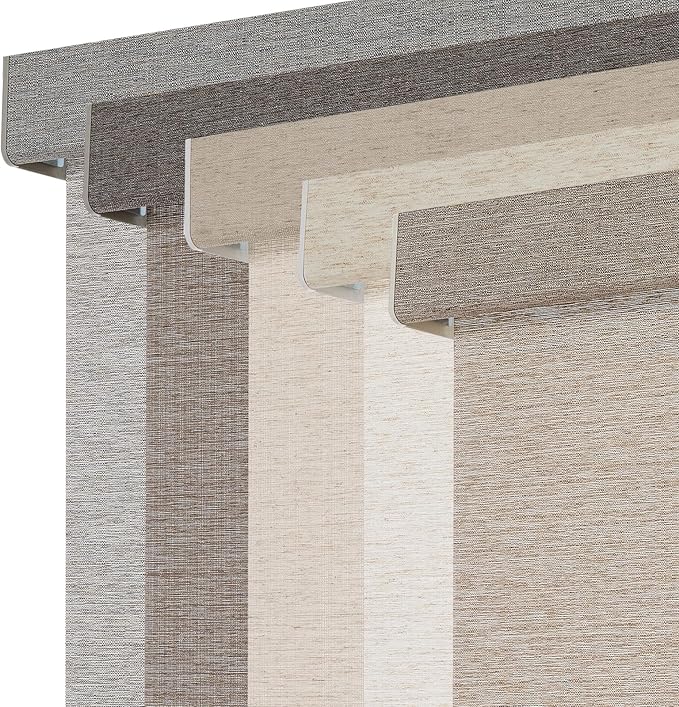 Persilux Light Filtering Roller Shades for Window Blinds,Cordless,Linen Fabric,Thermal Insulated Fabric UV Protection Shades for Home,Office,Bedroom,Door,Light Filtering-Light Brown,25" W X 72" H