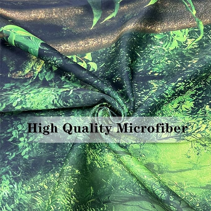 Forest Blackout Curtains W42 x L63 Inch Grommet Room Darkening Window Drapes Nature Tropical Jungle River Rainforest Waterfall Scenery Pattern for Bedroom Living Room Cafe Office 2 Panels