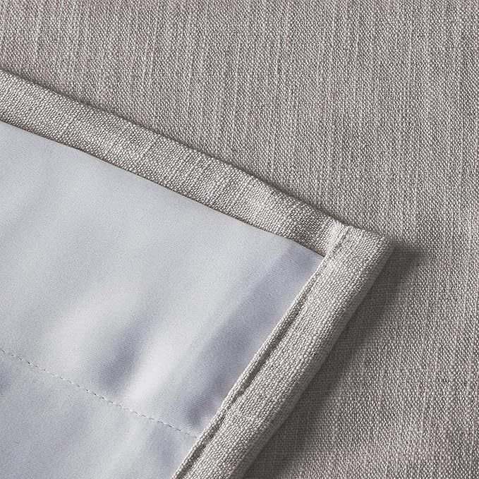 ChadMade Thermal Insulated Energy Saving Curtian 102 Inch Length Faux Linen Drapery Block Out The Light for Living Room Dining Room French Door 84Wx102L, 1 Panel, Parchment, Tallis Collection