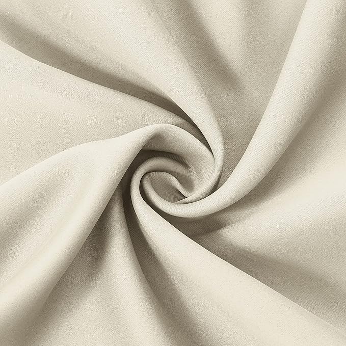 LEMOMO Light Beige Thermal Blackout Curtains/40 x 72 Inch/Set of 2 Panels Room Darkening Curtains for Bedroom and Living Room