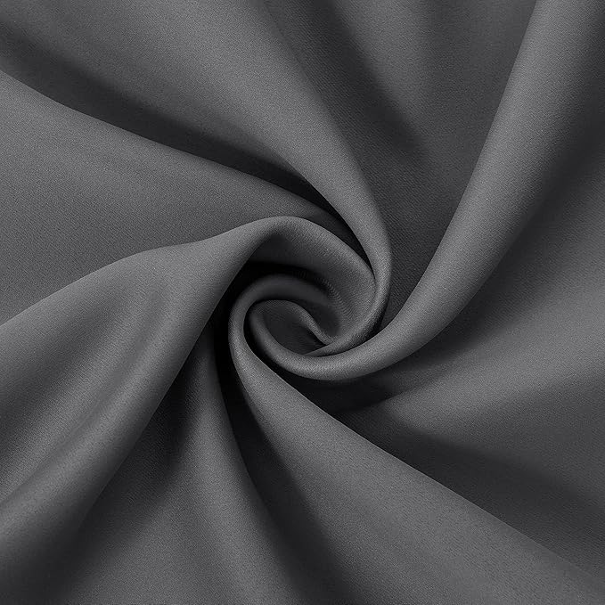 LEMOMO 100% Blackout Curtains 40 x 84 Inch/Frost Grey Curtains 2 Panels with Black Lining Room Darkening Thermal Insulated Bedroom Curtains