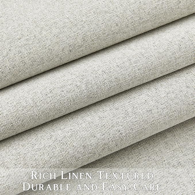 ChrisDowa 100% Blackout Greyish Beige Solid Curtains 96 Inches Long 2 Panels for Bedroom Living Room,Farmhouse Room Darkening Thermal Insulated Soundproof Grommet Top Window Treatment Drapes,52x96